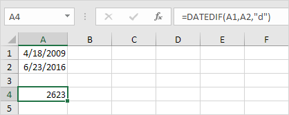excel datedif from today